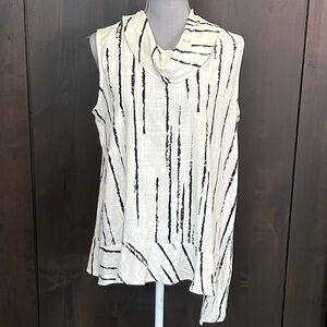 COMPLI K Chic Striped Women's Blouse in Black and White